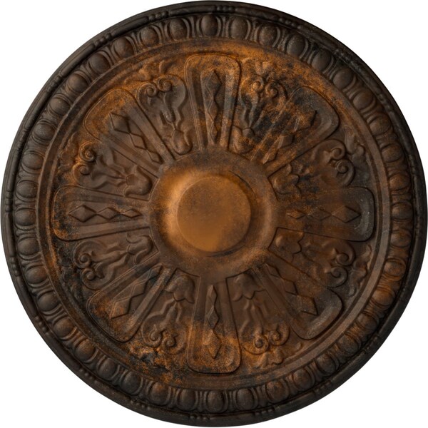Ekena Millwork Raymond Ceiling Medallion (Fits Canopies up to 5 3/8"), Hand-Painted Rust, 18"OD x 1 1/4"P CM18RA2RUS - main